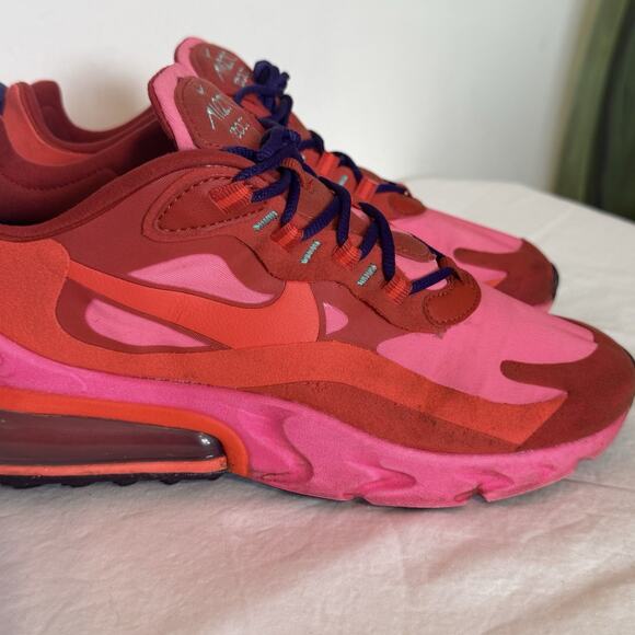 Nike Air Max 270 React Mystic Red Pink Women's Size 8.5 Athletic Sneakers - Picture 5 of 14